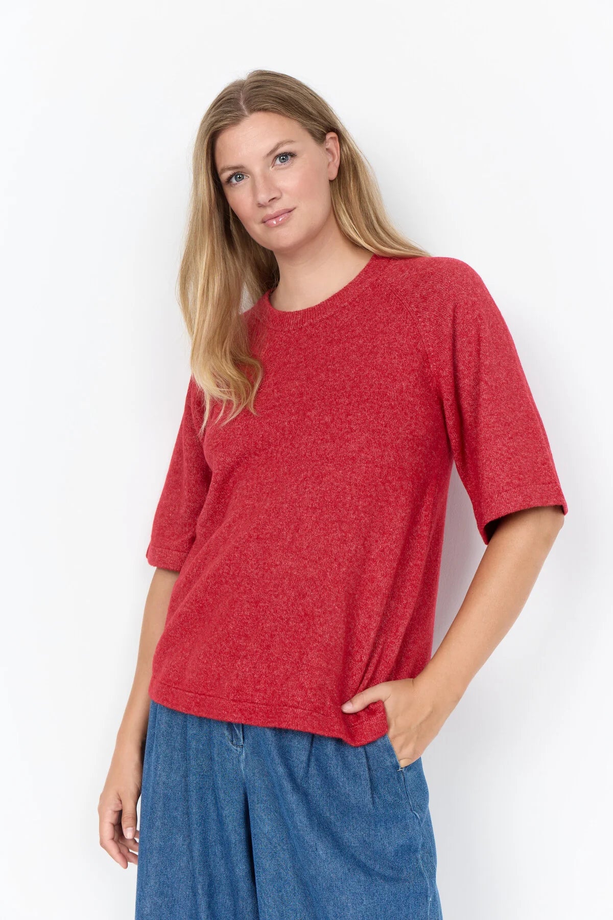 Wasabi Chanin 1 3/4 Sleeve Sweater