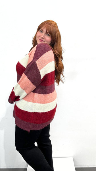 Wasabi Jolie V-Neck Stripe Sweater