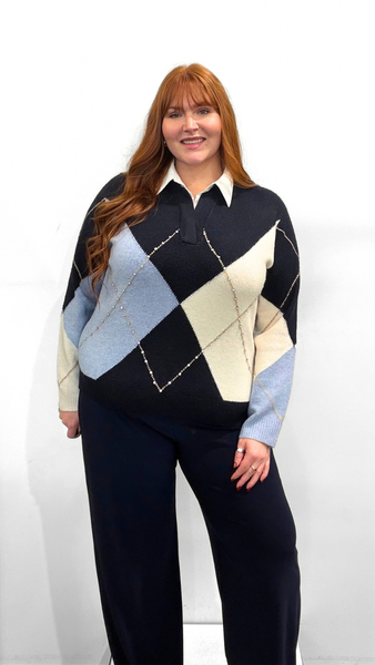 Frank Lyman Argyle Sweater