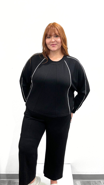 Tribal Crewneck Scuba Top