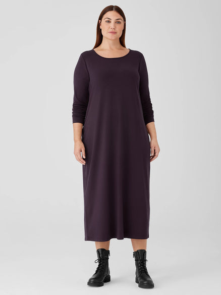 Eileen Fisher Jewel Neck Full Length Slim Dress