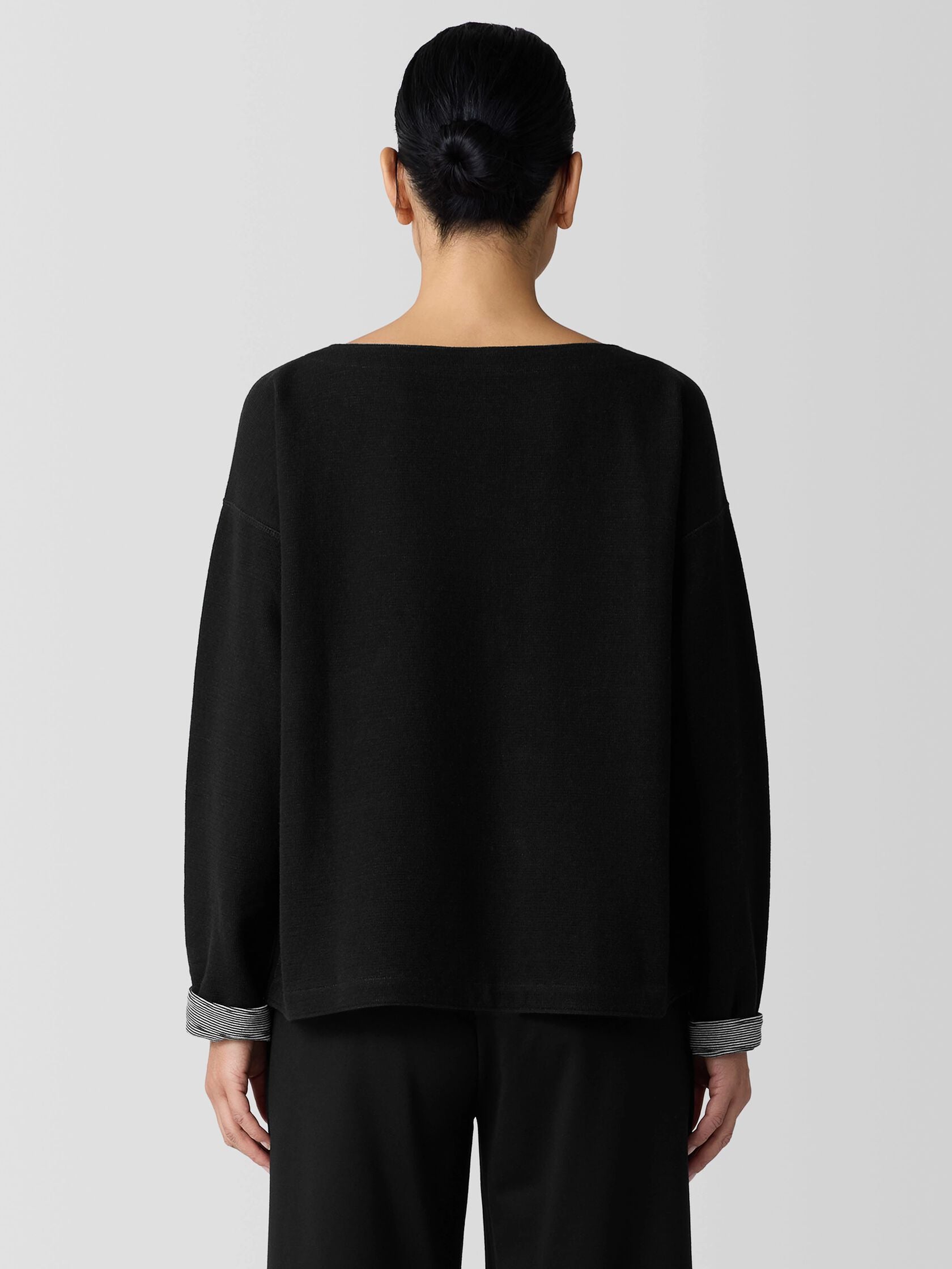 Eileen Fisher Bateau Neck Reversible Box Top