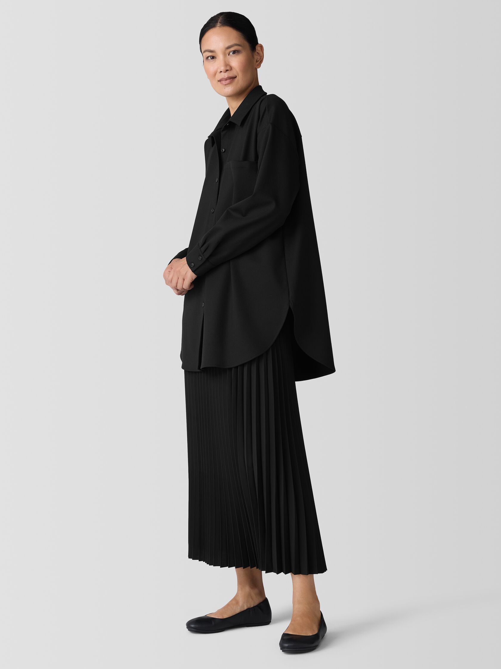 Spring 2025 Eileen Fisher Classic Collar Long Shirt