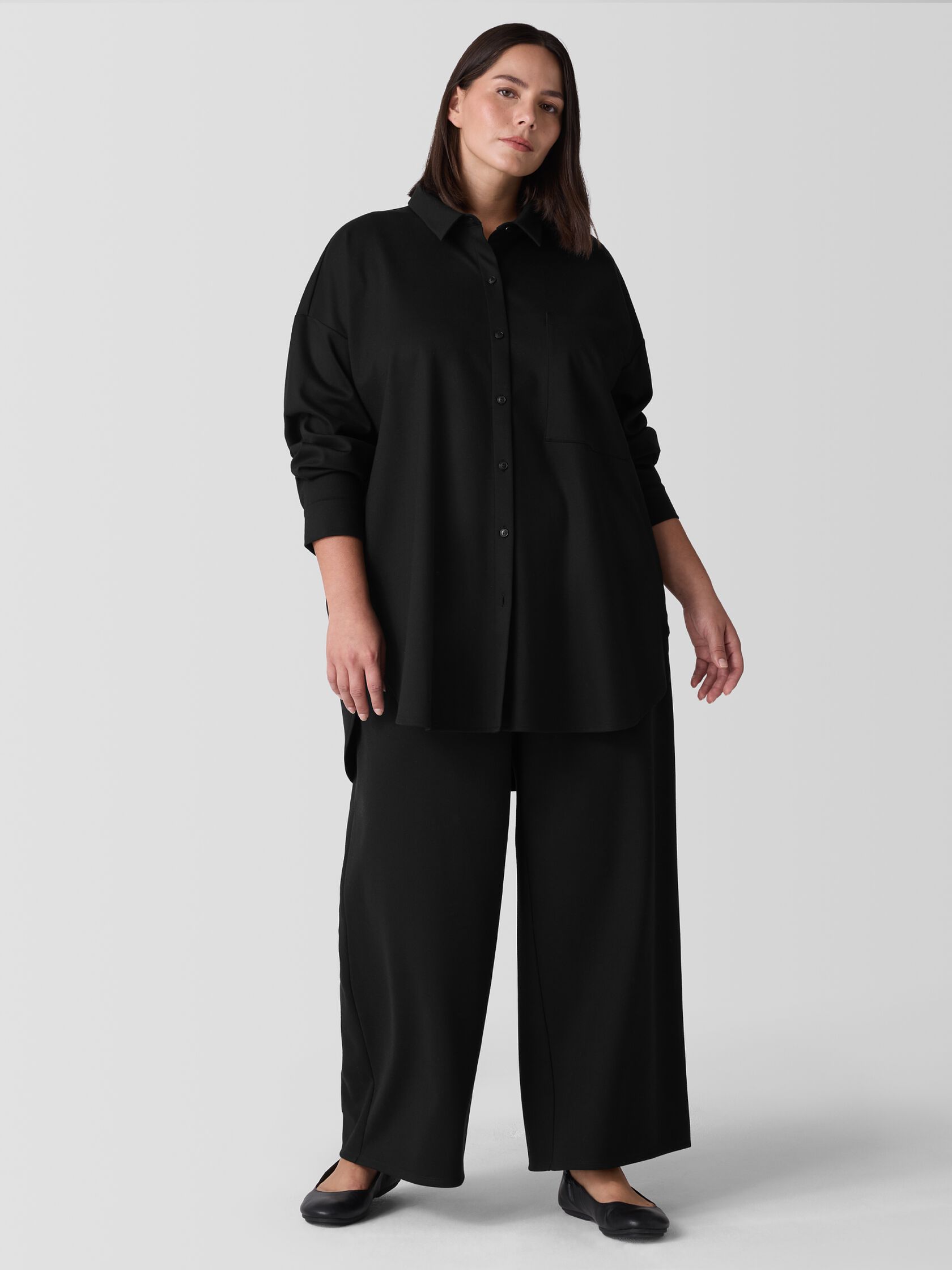 Spring 2025 Eileen Fisher Classic Collar Long Shirt