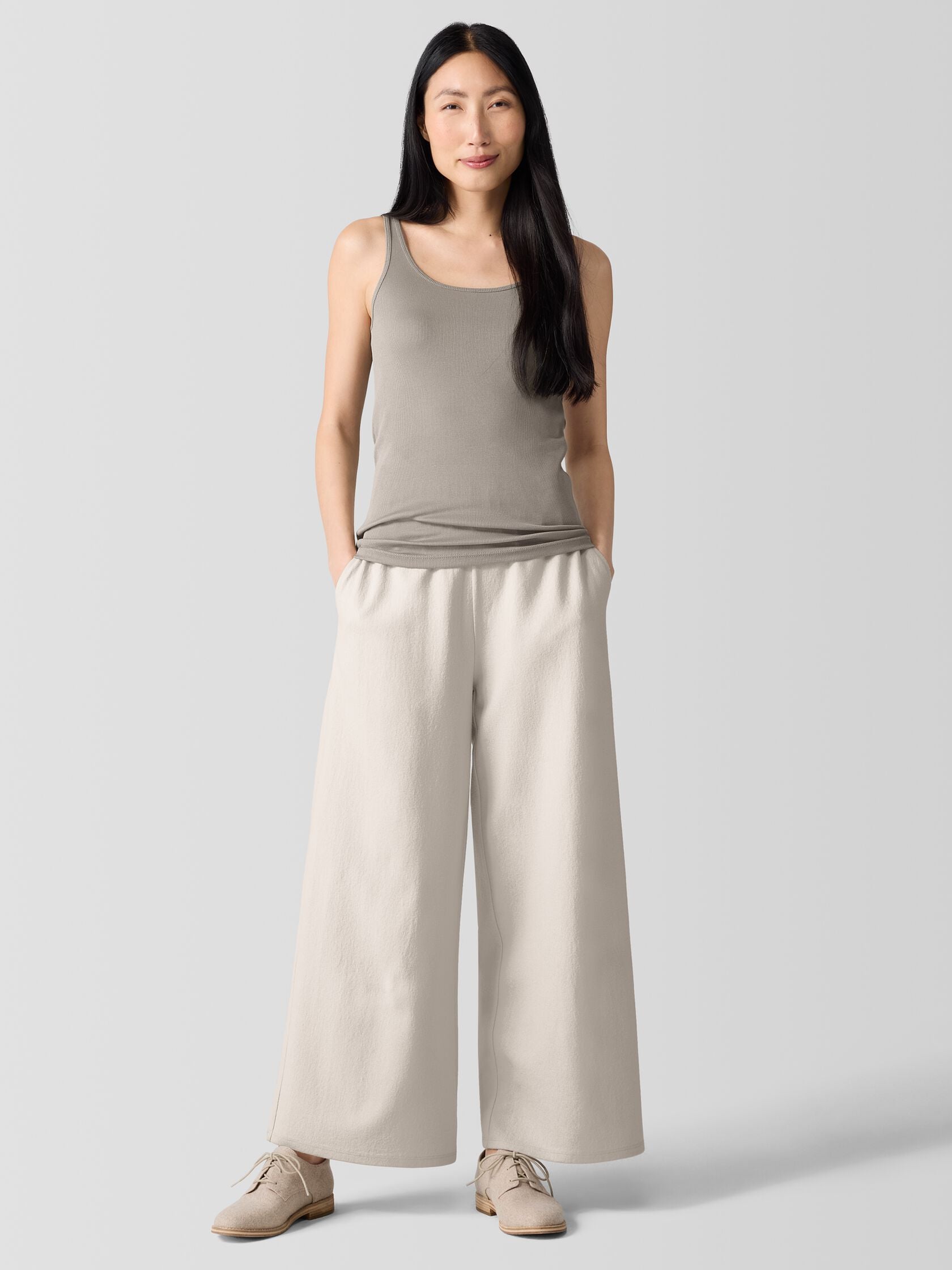 Eileen Fisher Long Scoop Neck Skinny Tank