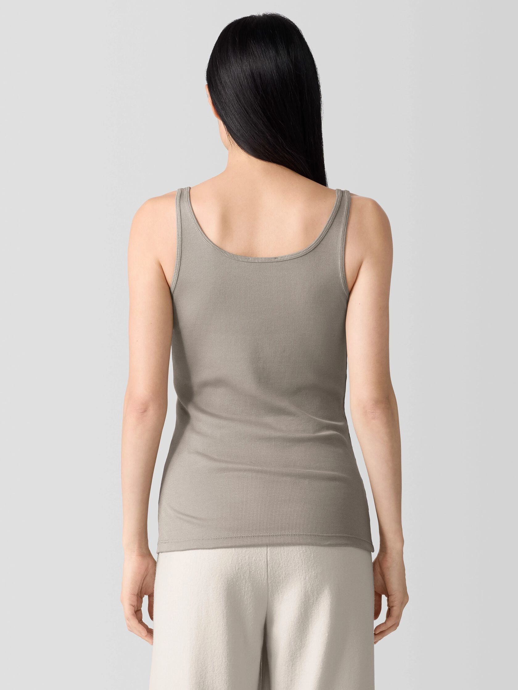 Eileen Fisher Long Scoop Neck Skinny Tank