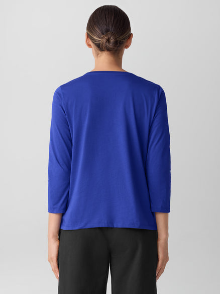 Eileen Fisher Round Neck Easy 3/4 Sleeve Tee