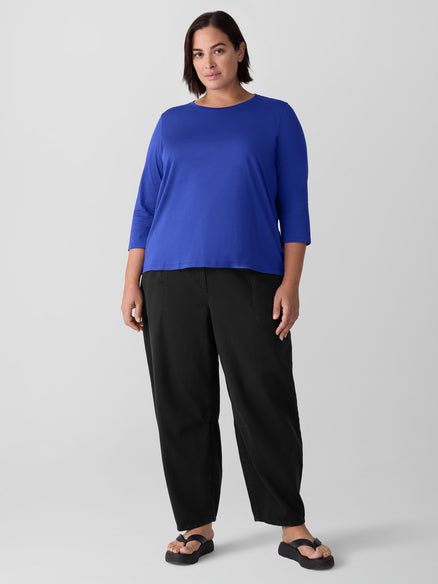 Eileen Fisher Round Neck Easy 3/4 Sleeve Tee
