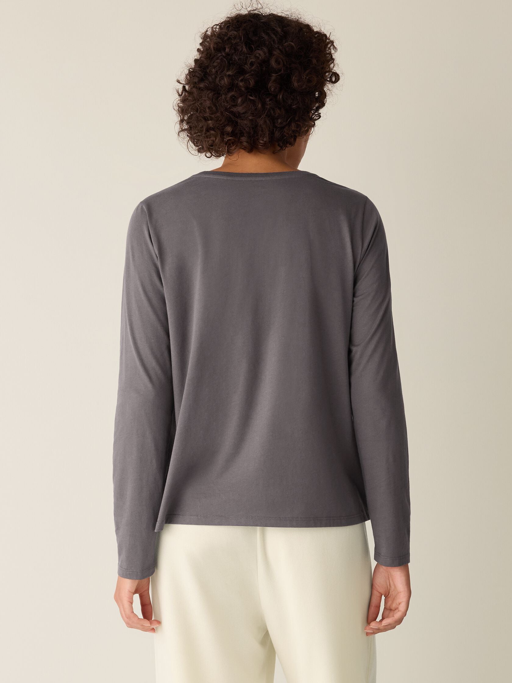 Eileen Fisher Round Neck Long Sleeve Tee