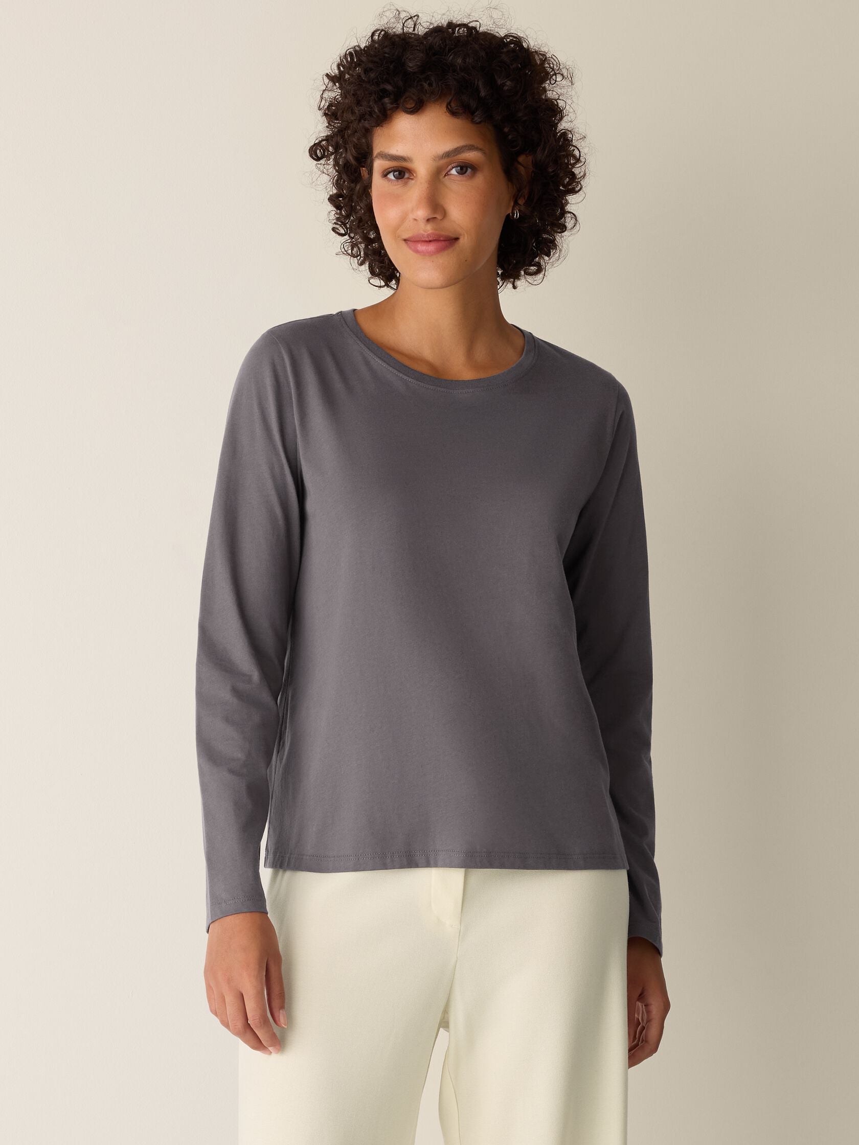 Eileen Fisher Round Neck Long Sleeve Tee
