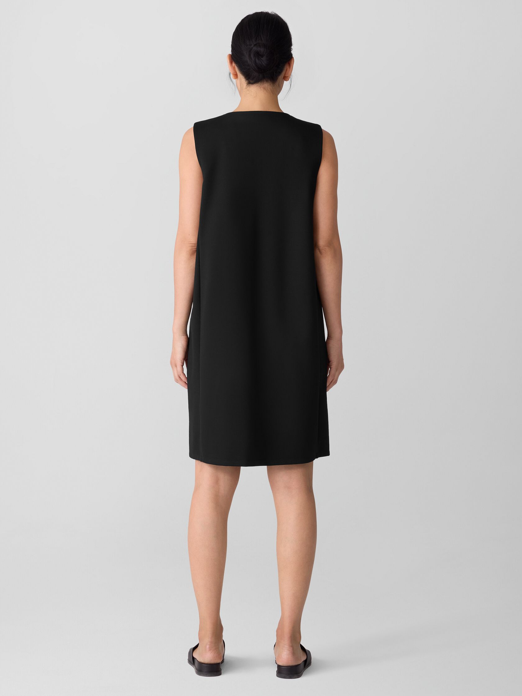 Eileen Fisher Split Neck K/L Shift Dress