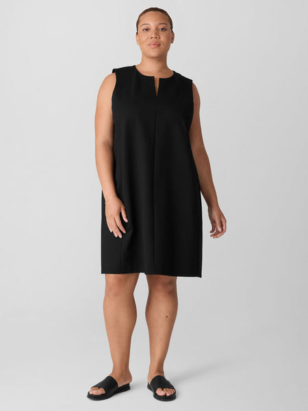 Eileen Fisher Split Neck K/L Shift Dress