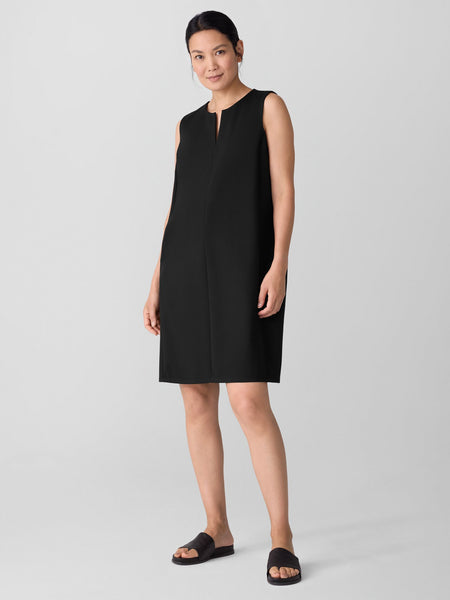 Eileen Fisher Split Neck K/L Shift Dress