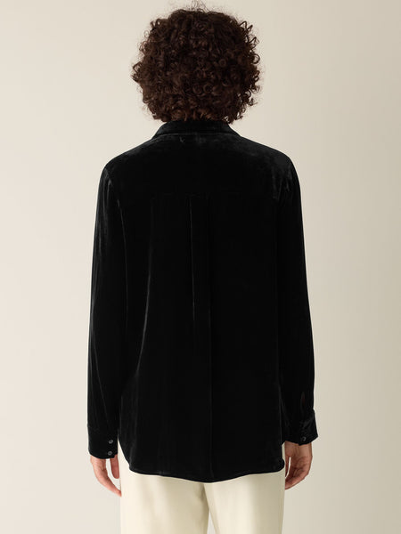 Eileen Fisher Classic Collar Velvet Shirt