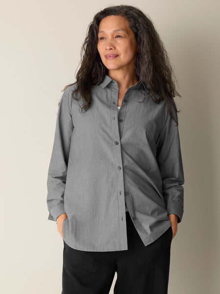 (Pre-Order) Eileen Fisher Classic Collar Long Shirt