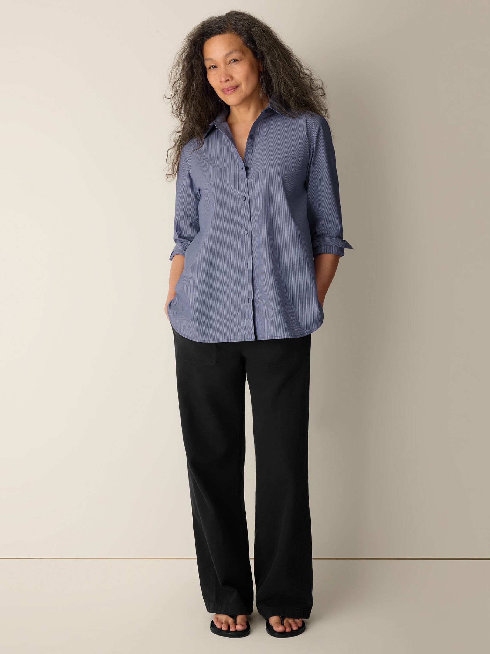 (Pre-Order) Eileen Fisher Classic Collar Long Shirt