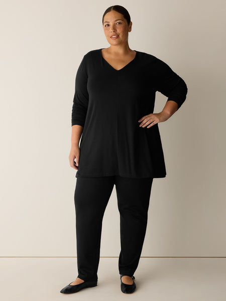 Eileen Fisher V-Neck Tunic with Long Sleeves