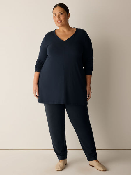 Eileen Fisher V-Neck Tunic with Long Sleeves