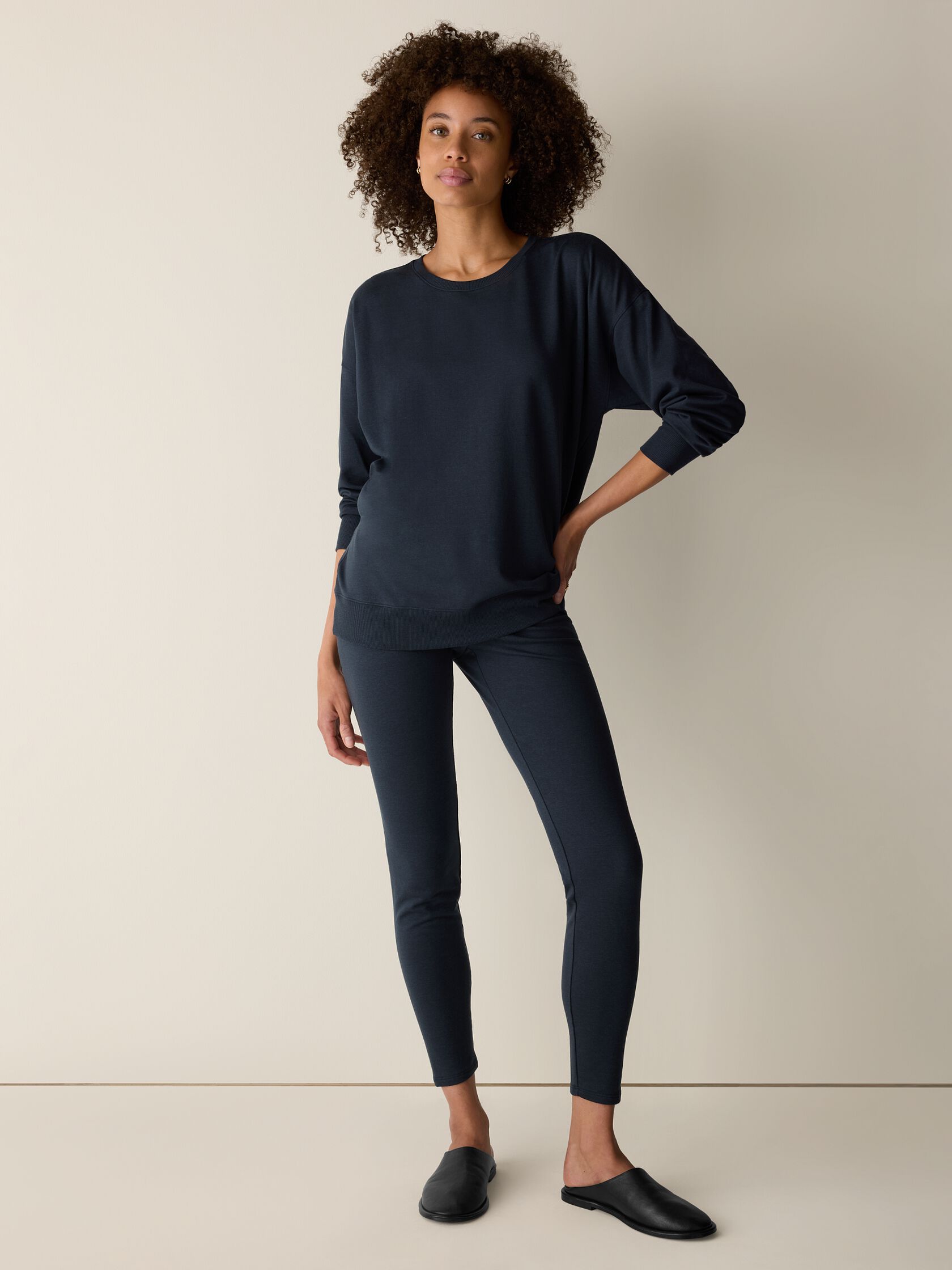 (Pre-Order) Eileen Fisher Long Crew Neck Sweatshirt