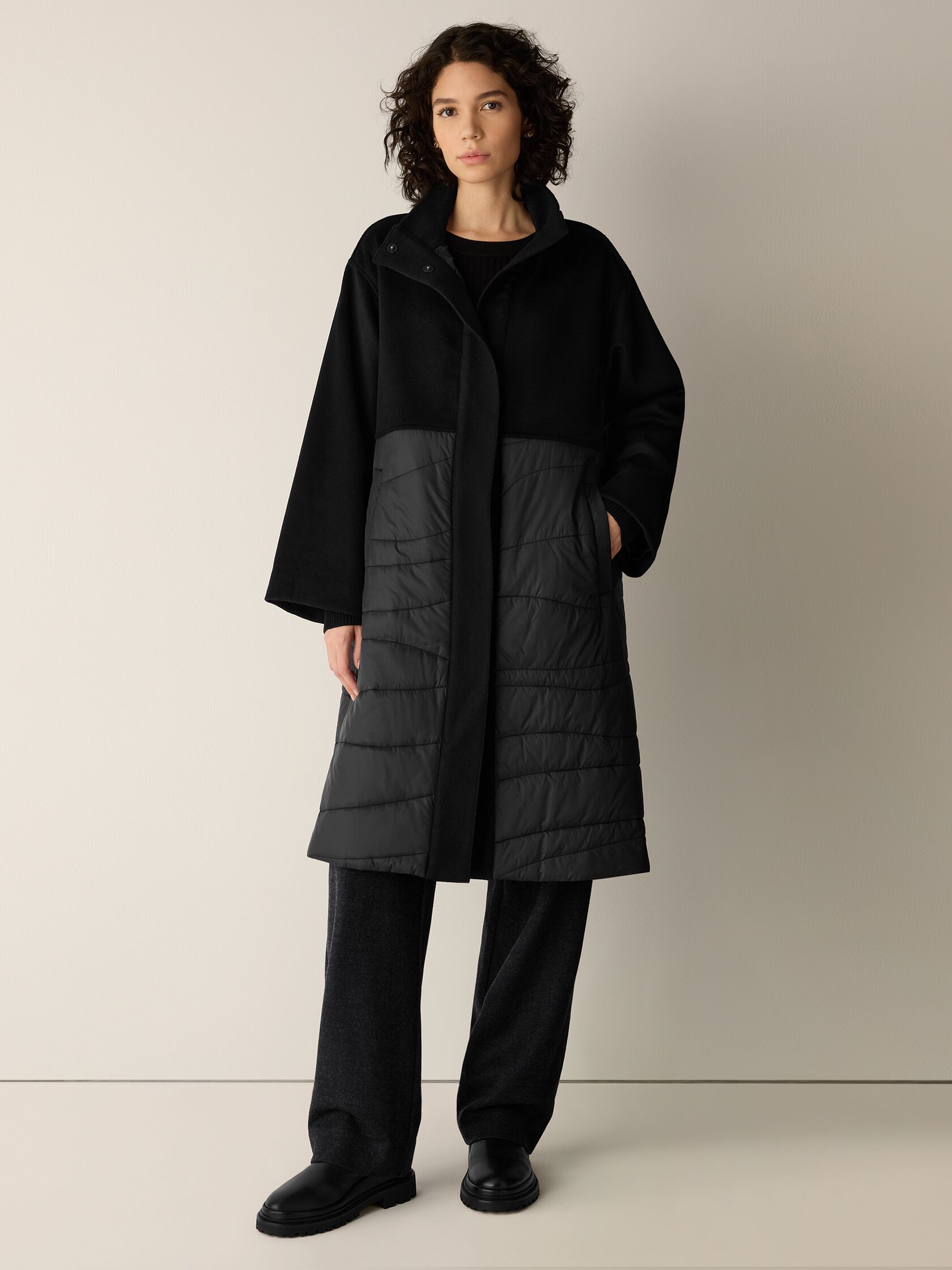 (Pre-Order) Eileen Fisher Stand Collar Coat