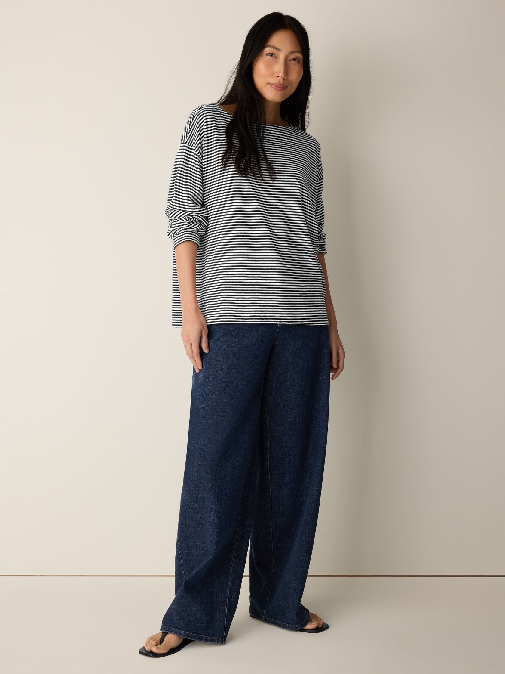 (Pre-Order) Eileen Fisher Bateau Neck Boxy Top