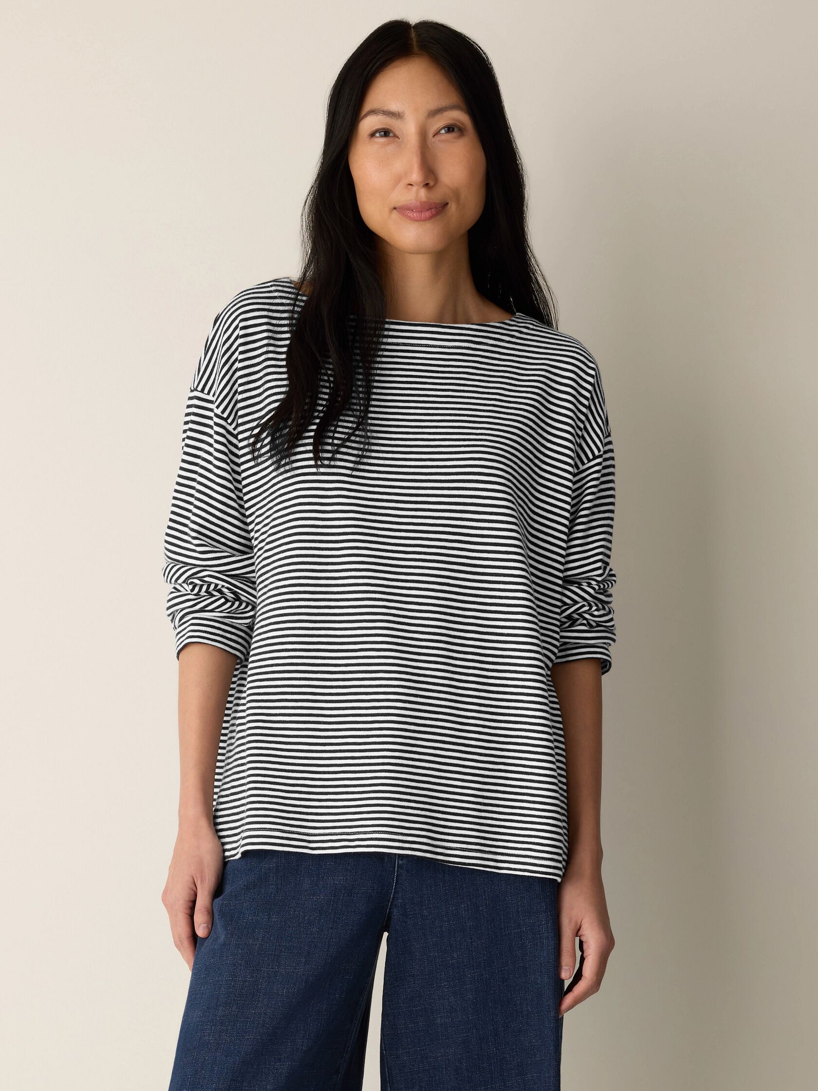 (Pre-Order) Eileen Fisher Bateau Neck Boxy Top