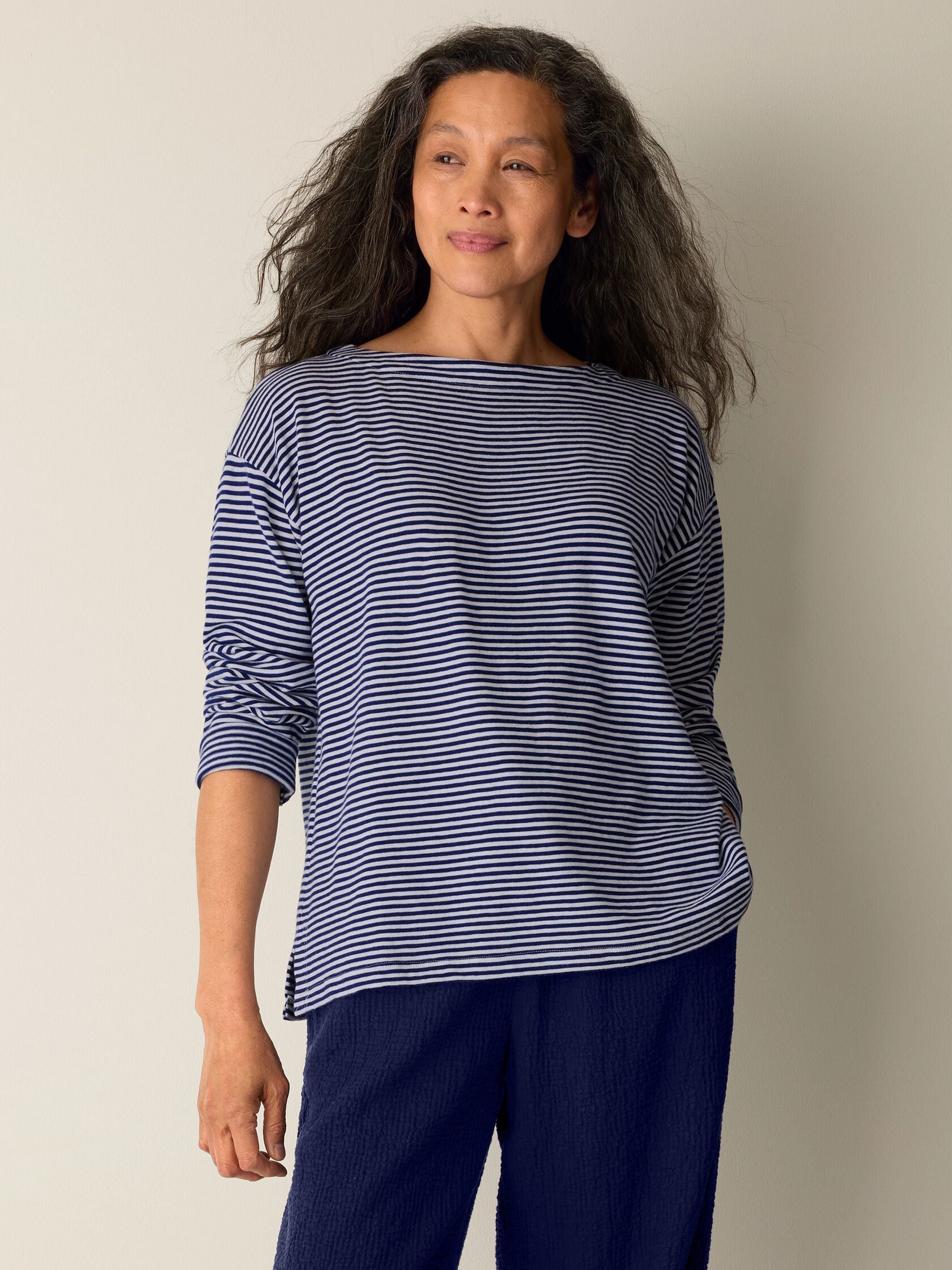 (Pre-Order) Eileen Fisher Bateau Neck Boxy Top