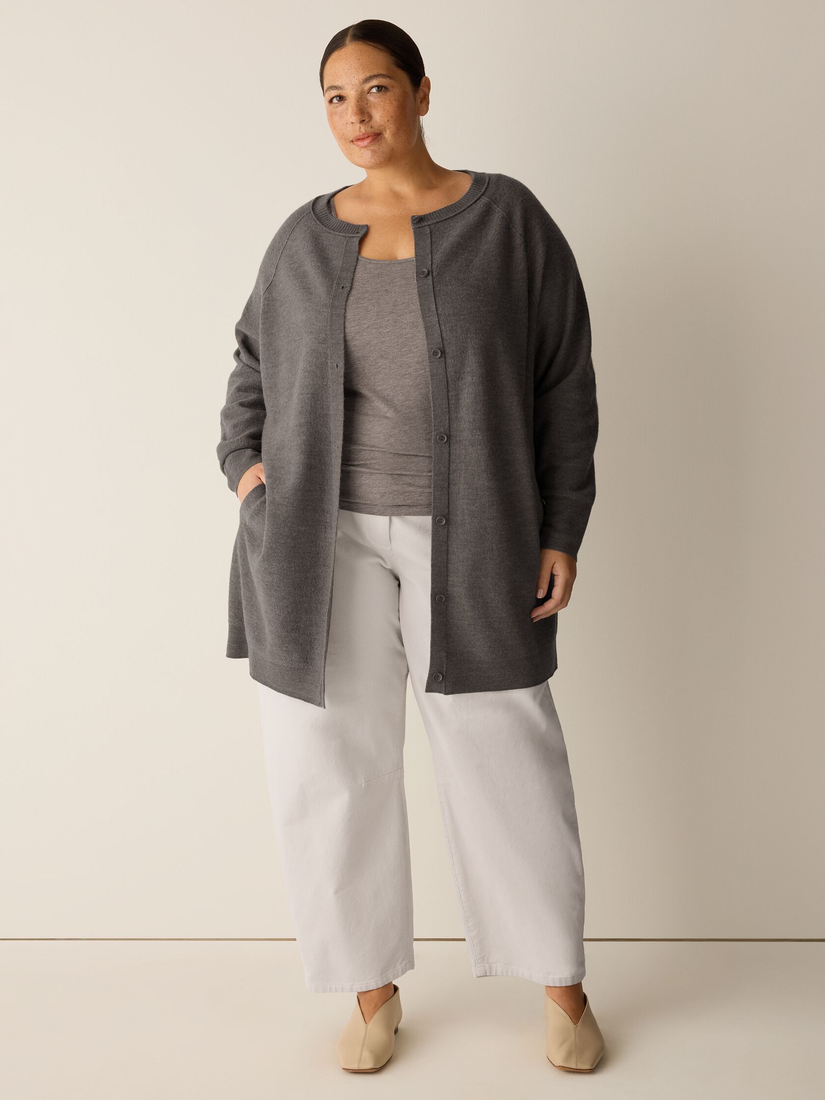 Eileen Fisher Crew Neck Cardigan