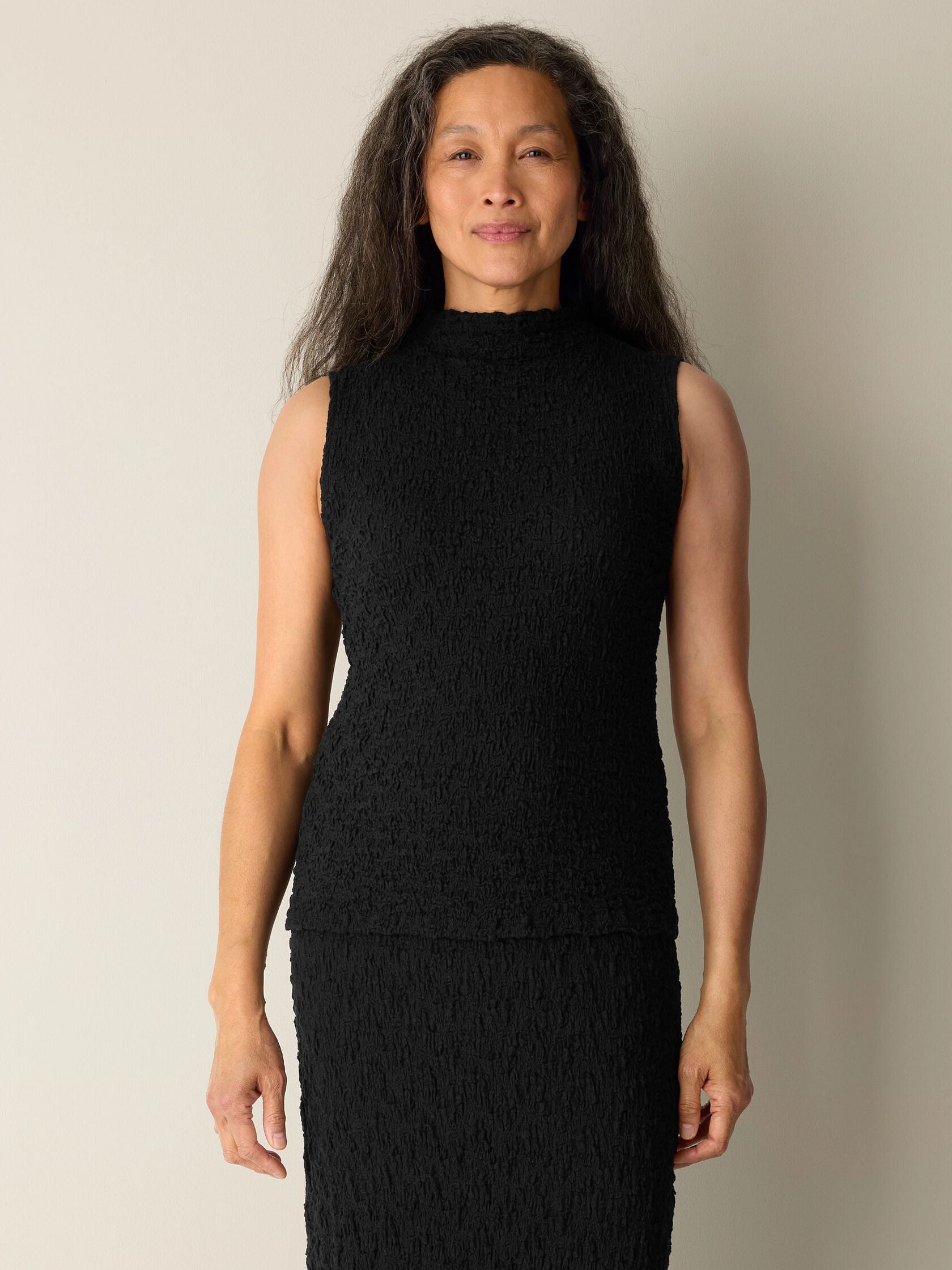 (Pre-Order) Eileen Fisher Funnel Neck Slim Tank
