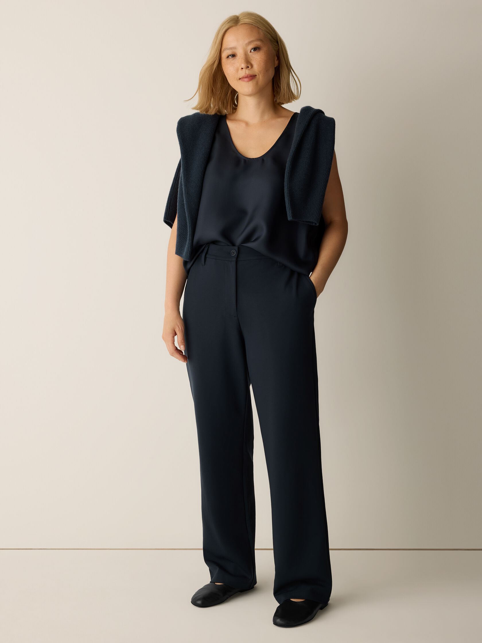 (Pre-Order) Eileen Fisher High Waisted Straight Trouser