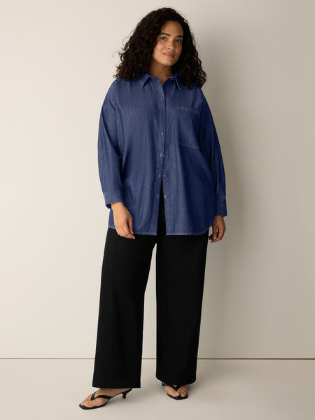 (Pre-Order) Eileen Fisher High Waisted Wide Pant with Pintuck