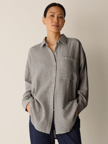 (Pre-Order) Eileen Fisher Classic Collar Long Shirt