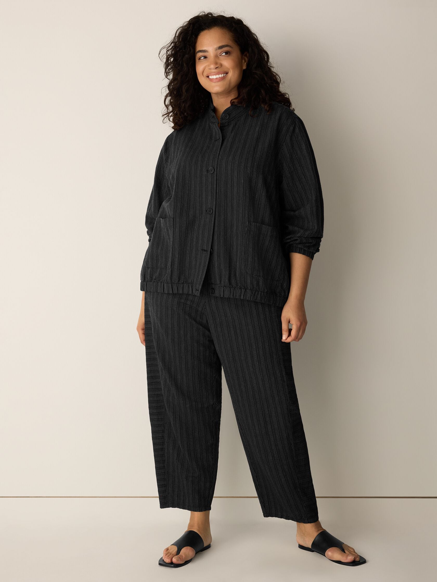 (Pre-Order) Eileen Fisher Stand Collar Jacket