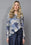 Picadilly Long Sleeve Metallic Print Sweater