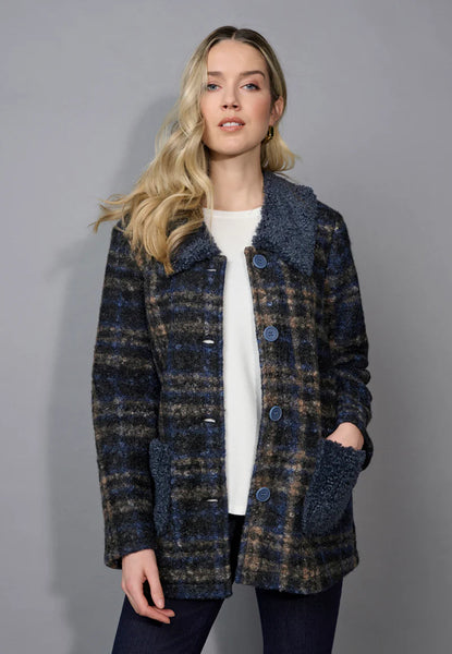 Picadilly Checkered Boucle Cardigan