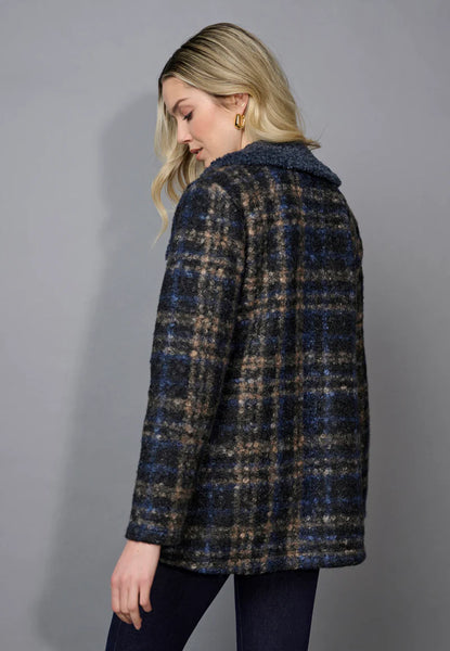 Picadilly Checkered Boucle Cardigan