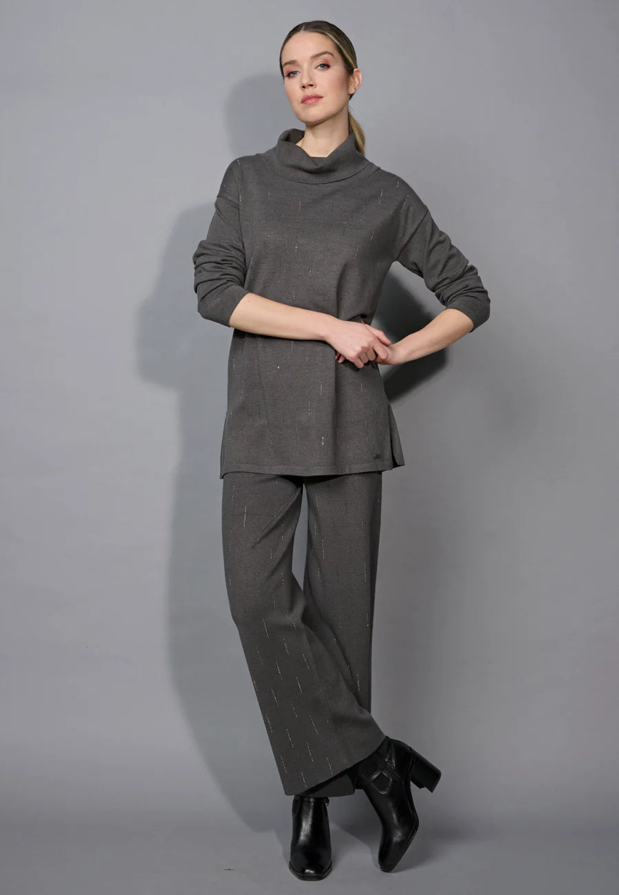 Picadillly Cowl Neck Sweater W/ Sparkles