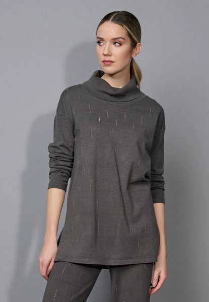 Picadillly Cowl Neck Sweater W/ Sparkles