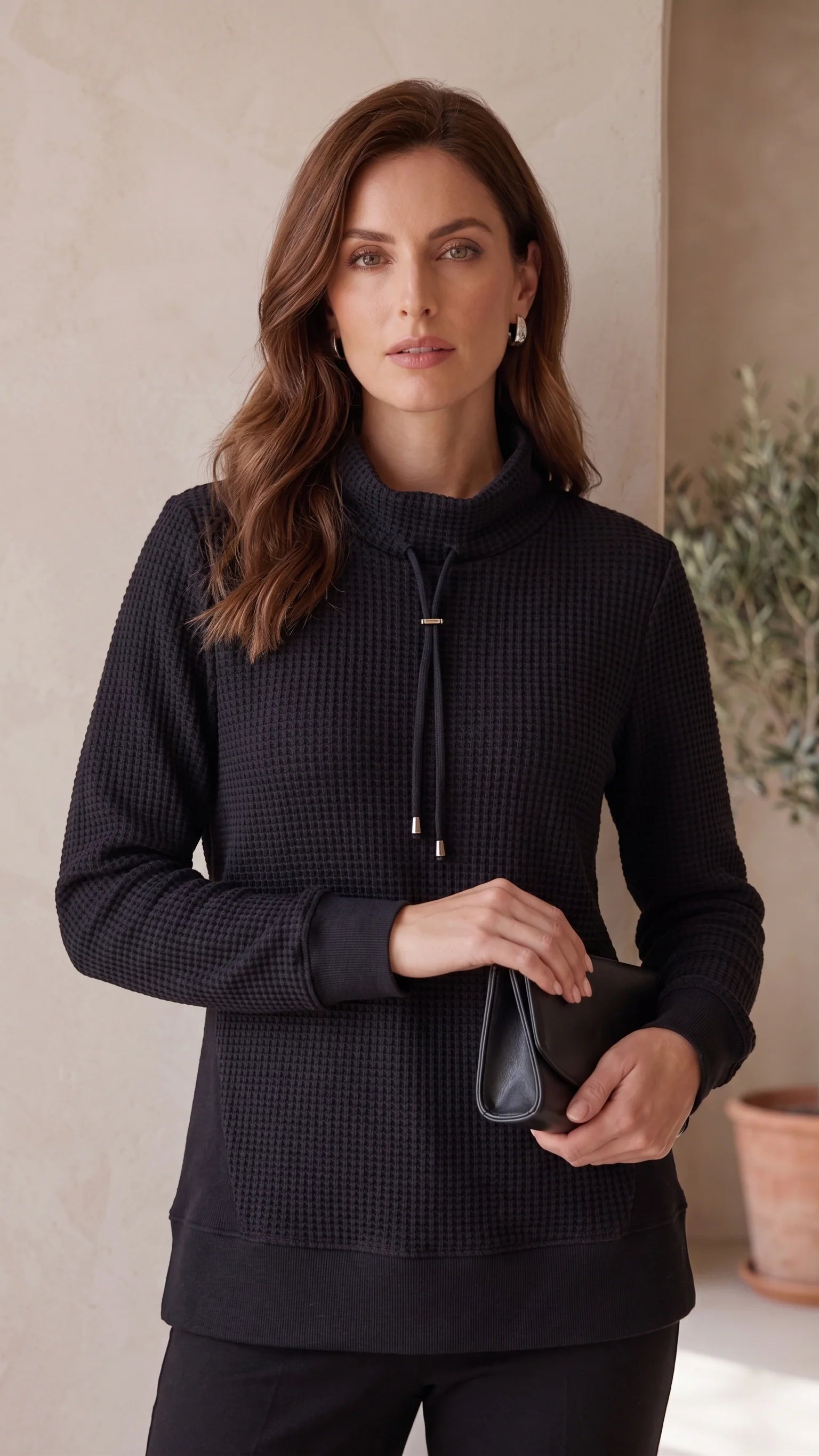Wild Palms Waffle Knit Tunic