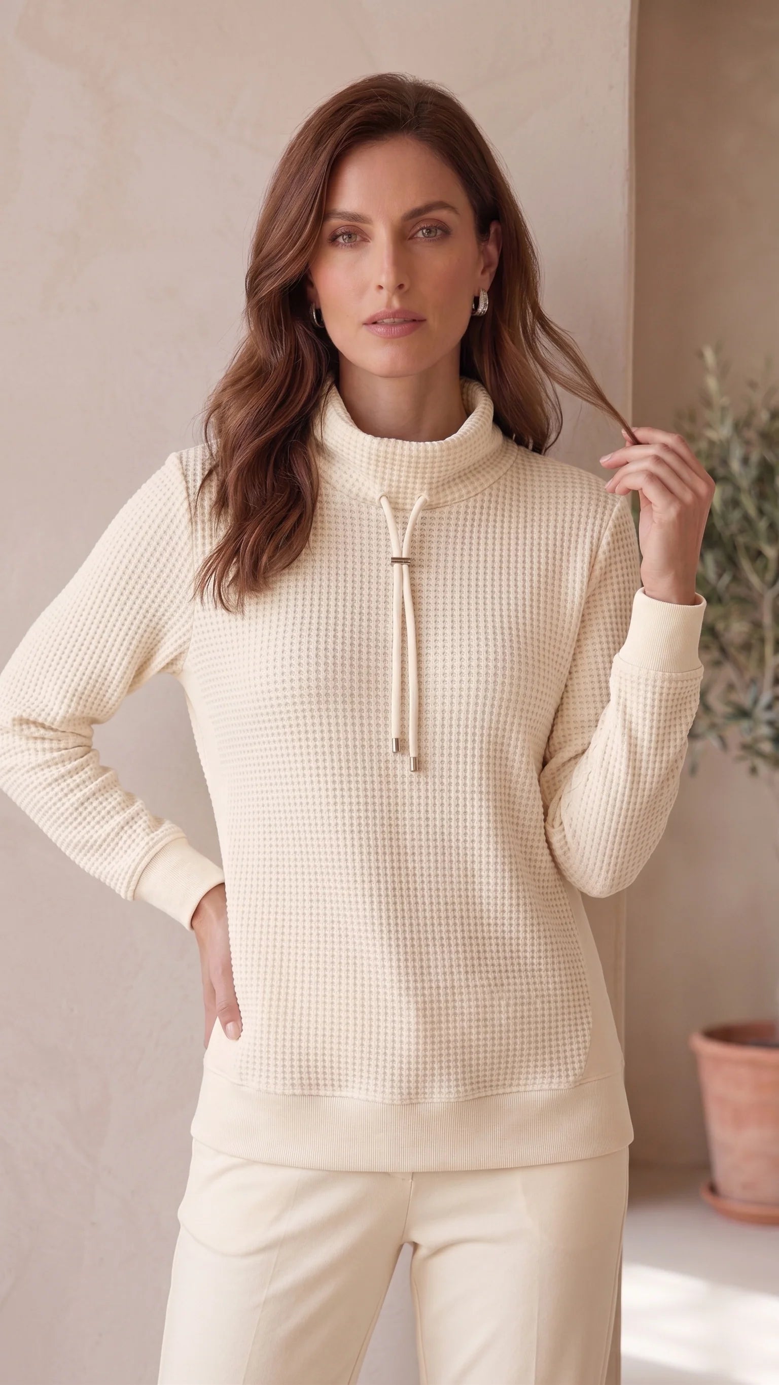 Wild Palms Waffle Knit Tunic