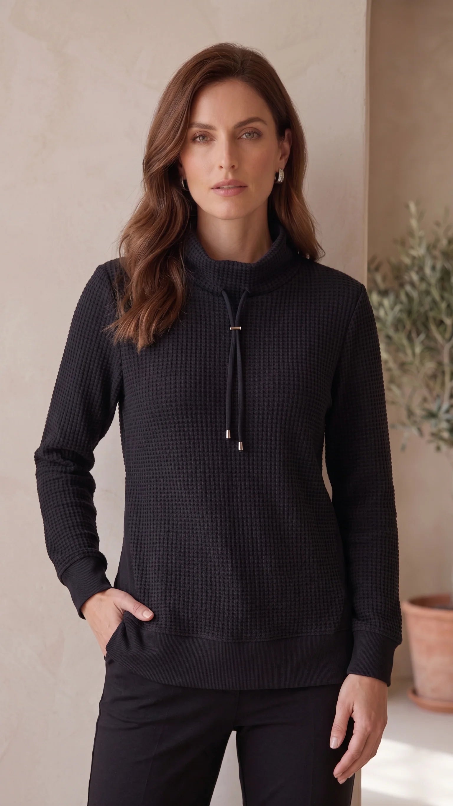 Wild Palms Waffle Knit Tunic
