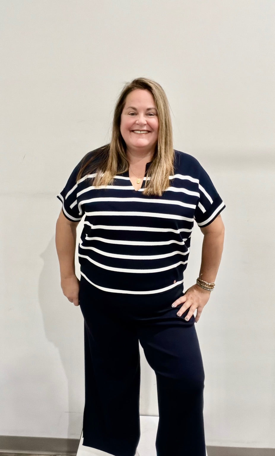 Joseph Ribkoff V-Neck Short Sleeve Sweater