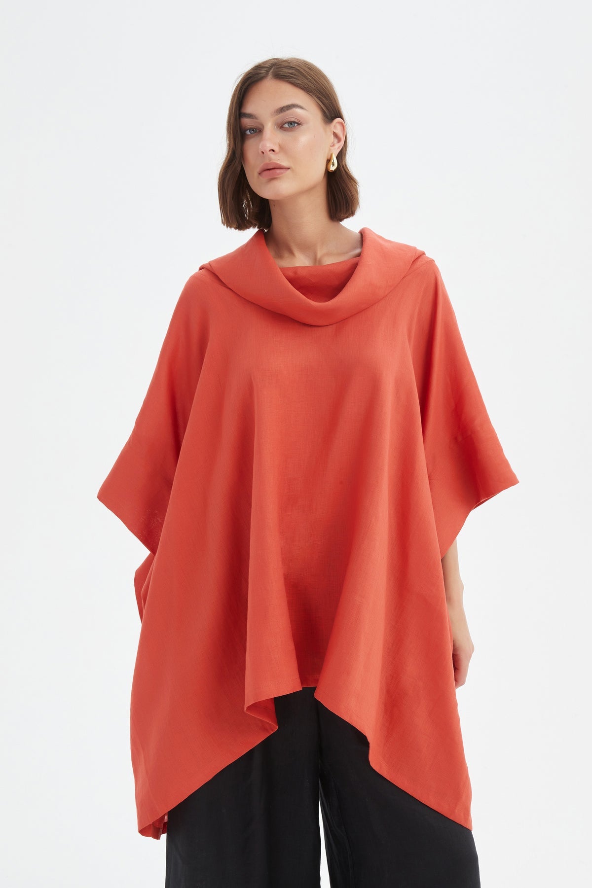 Tirelli Oversized Collar Poncho