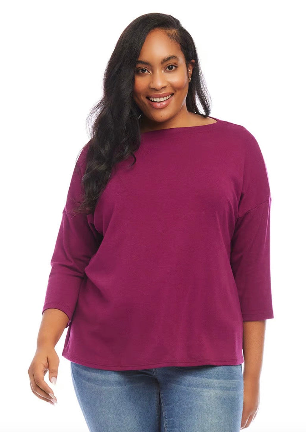 Karen Kane 3/4 Sleeve Boatneck Top