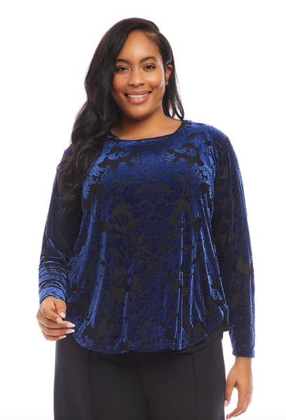 Karen Kane Velvet Burnout Shirttail