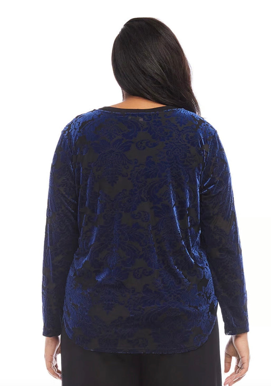 Karen Kane Velvet Burnout Shirttail