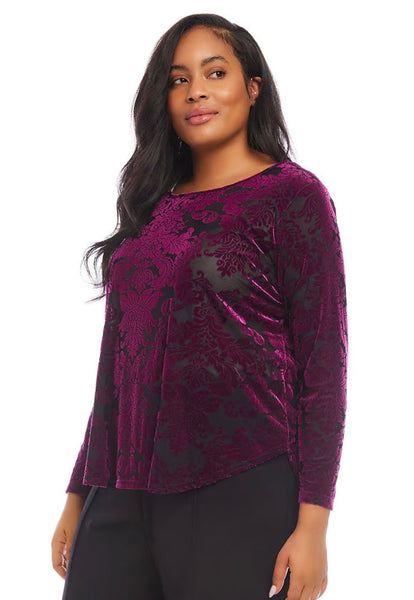 Karen Kane Velvet Burnout Shirttail