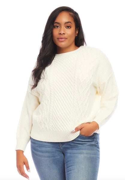 Karen Kane Cable Knit Sweater