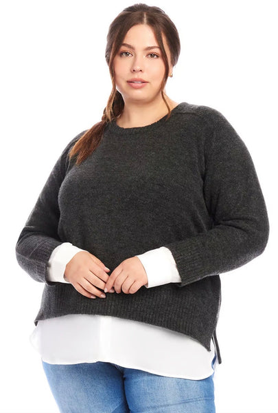 Karen Kane layered Crewneck Sweater