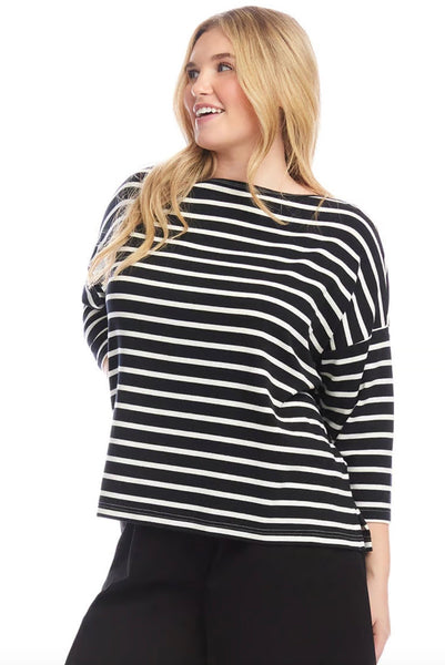 Karen Kane Stripe Boatneck Top